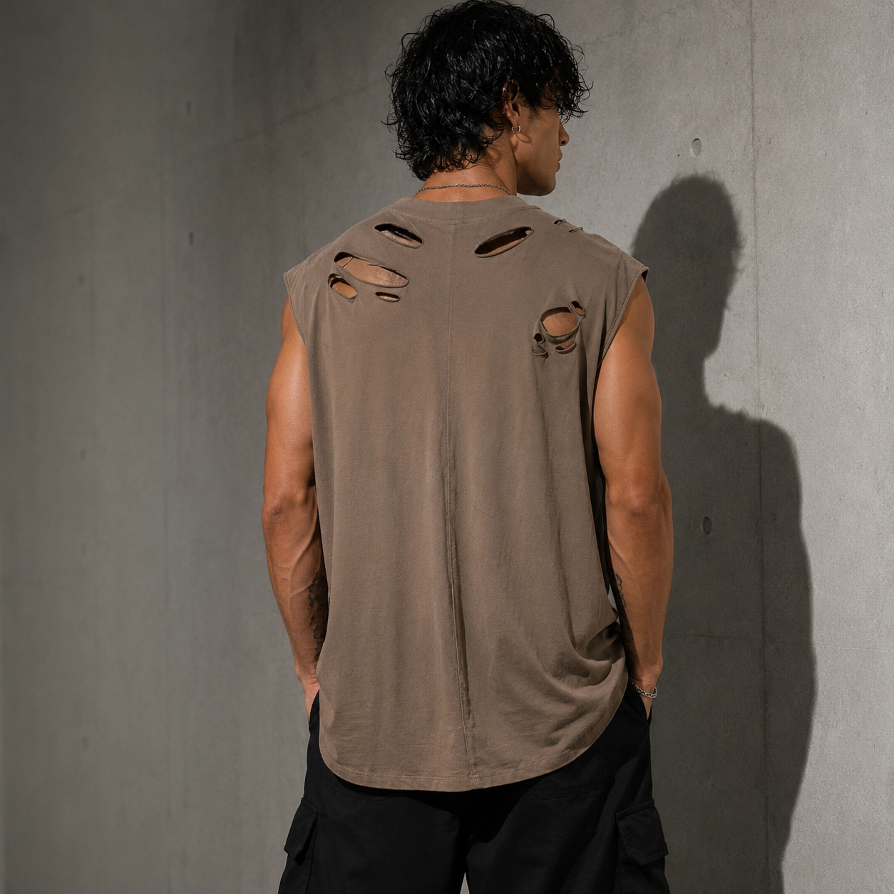 Men's Hollow Out Cotton Sleeveless Top