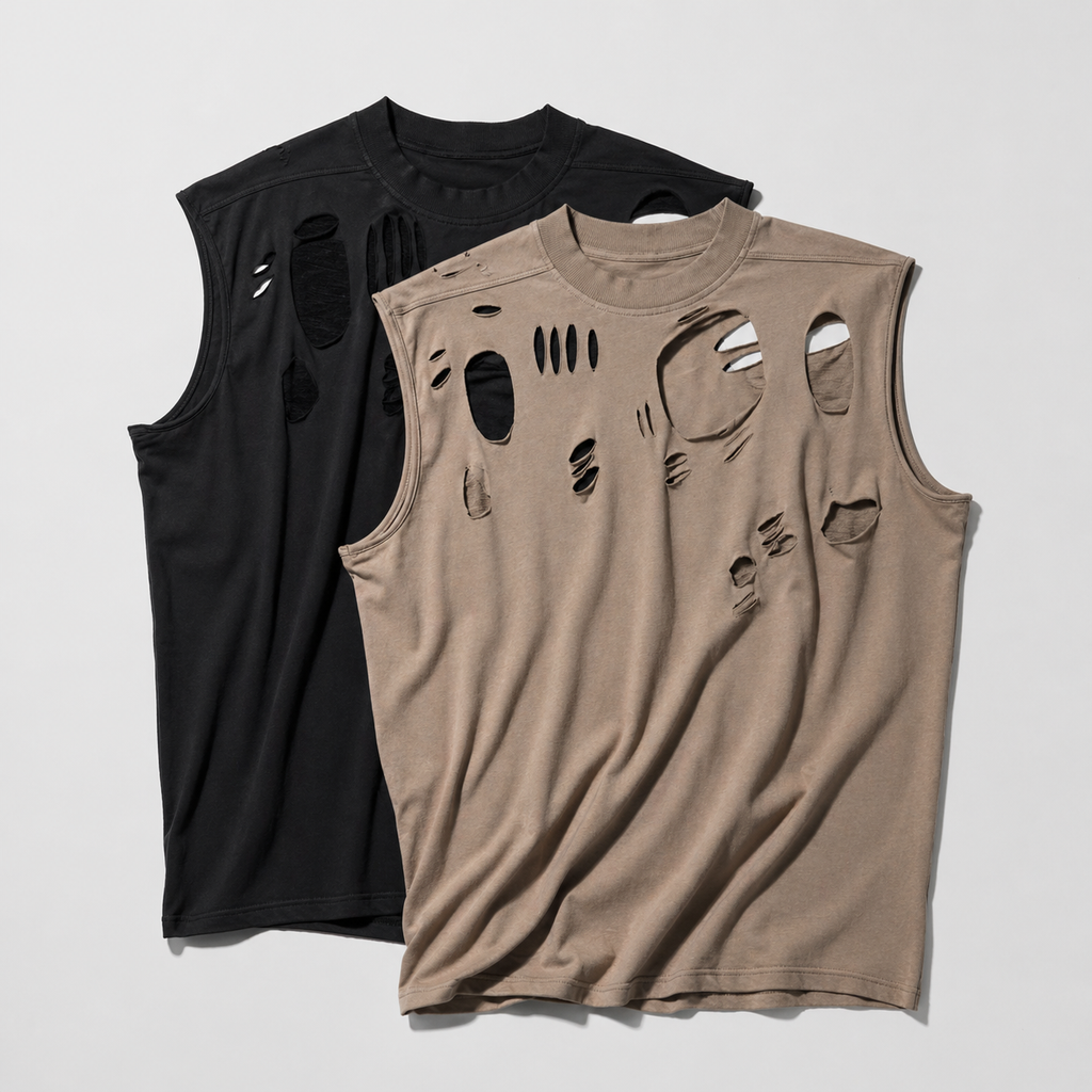 Men's Hollow Out Cotton Sleeveless Top