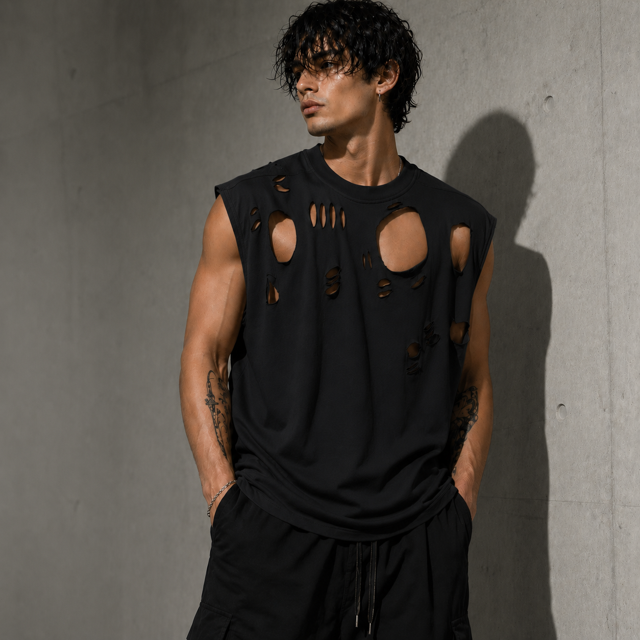 Men's Hollow Out Cotton Sleeveless Top